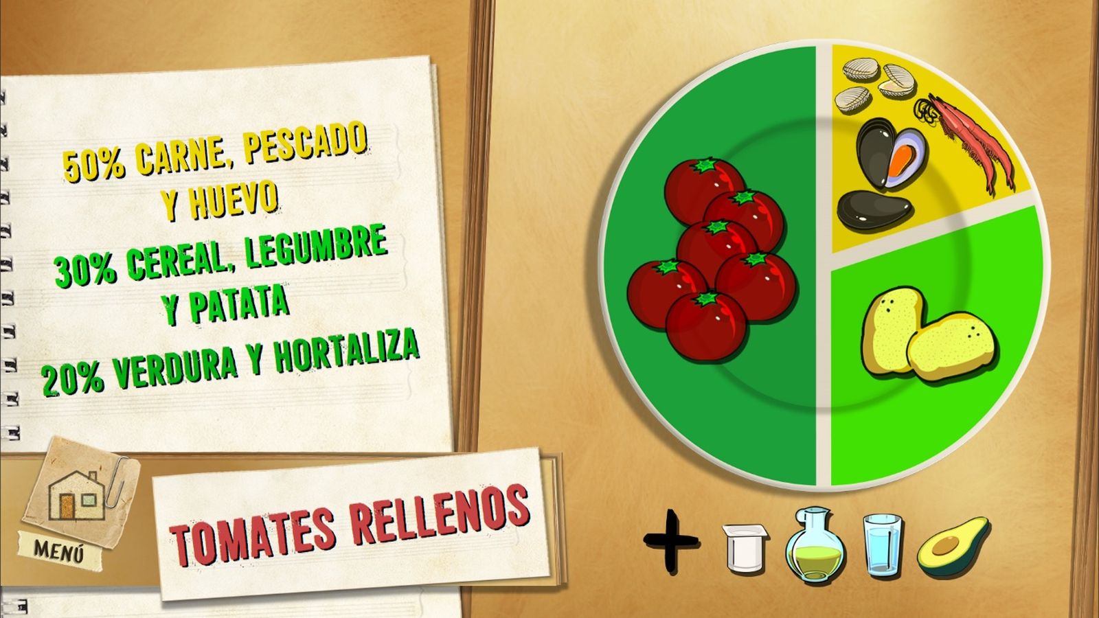 Plato KARL62050318 tomates rellenos pure patata marisco