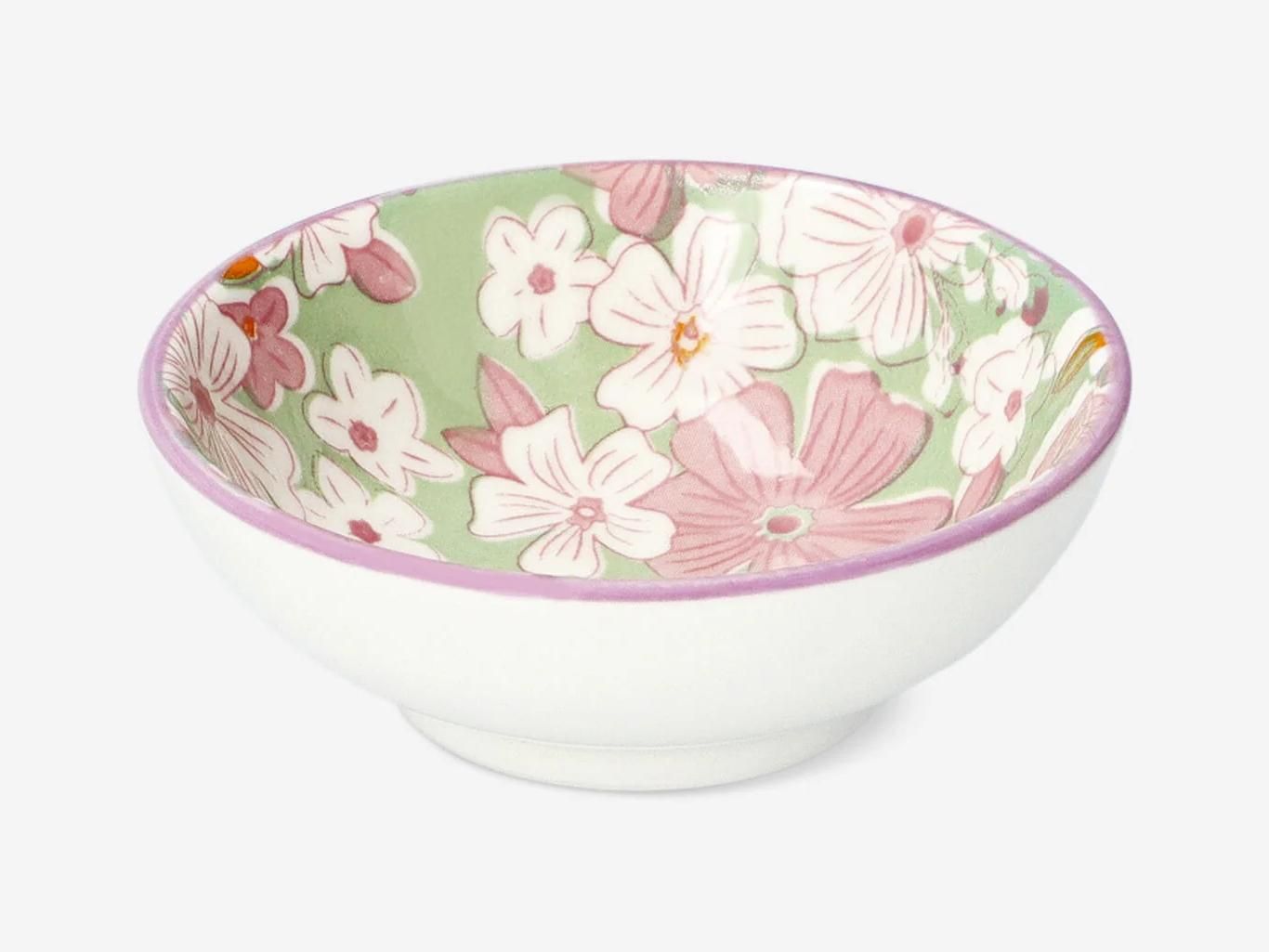 Cuenco de flores para salsa de soja.