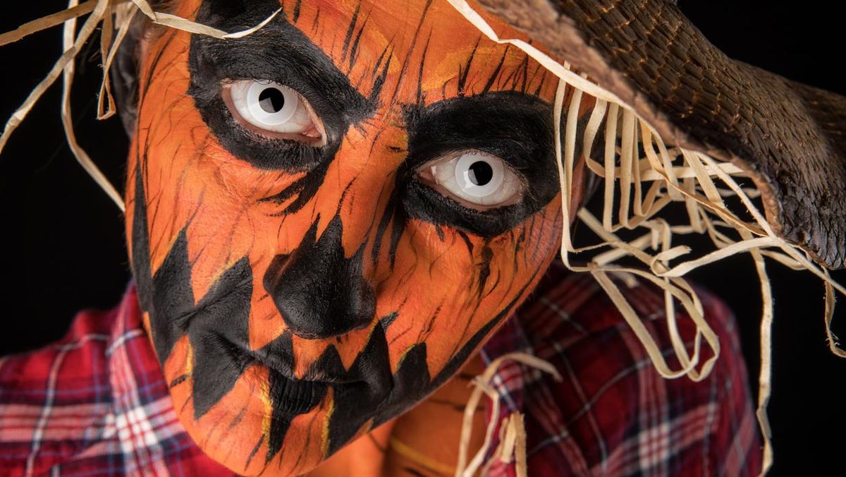 maquillaje calabaza halloween lentillas blancas