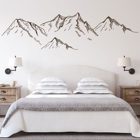 pared personalizada vinilo montañas