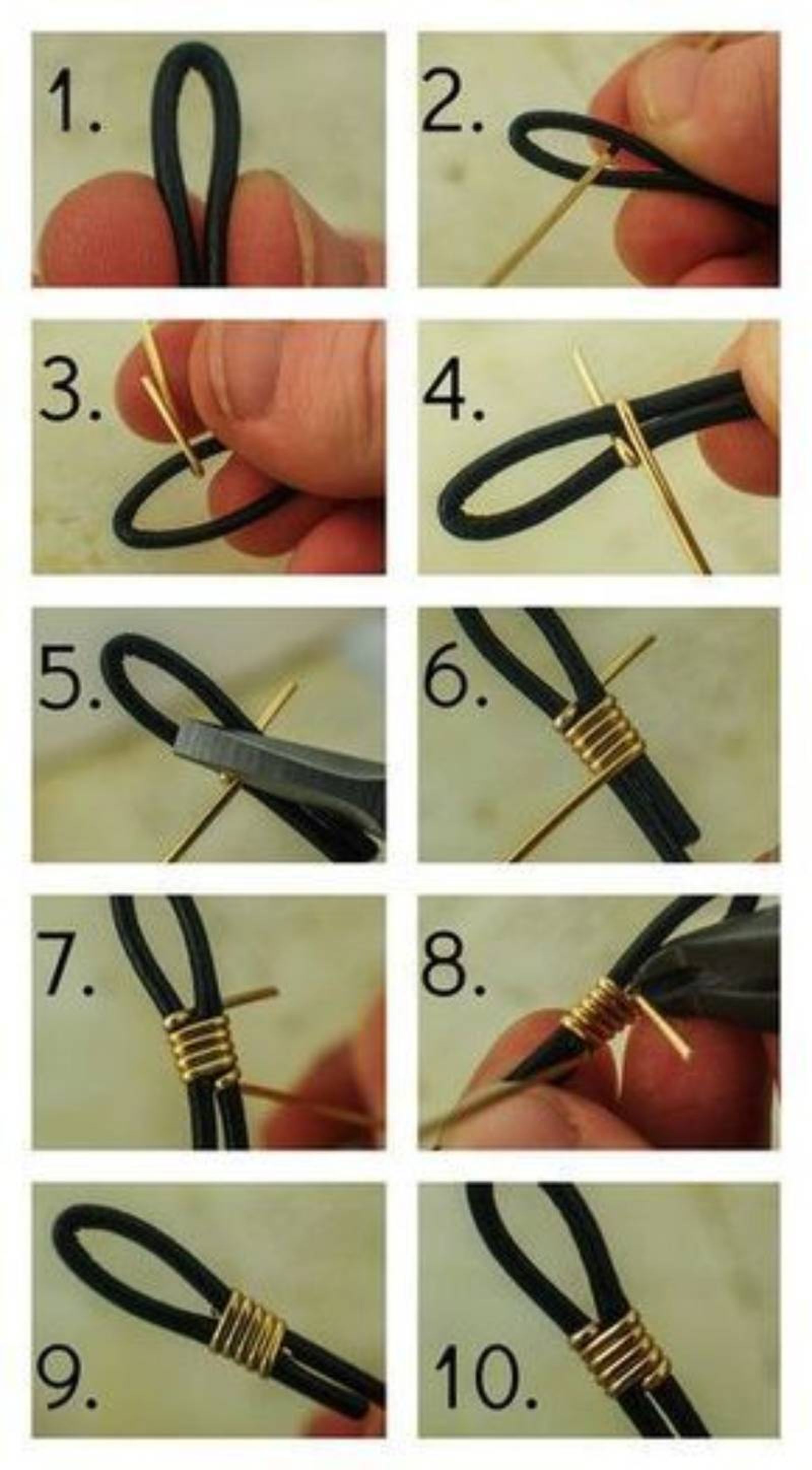 Paso a paso para hacer nudos con alambre en collares.