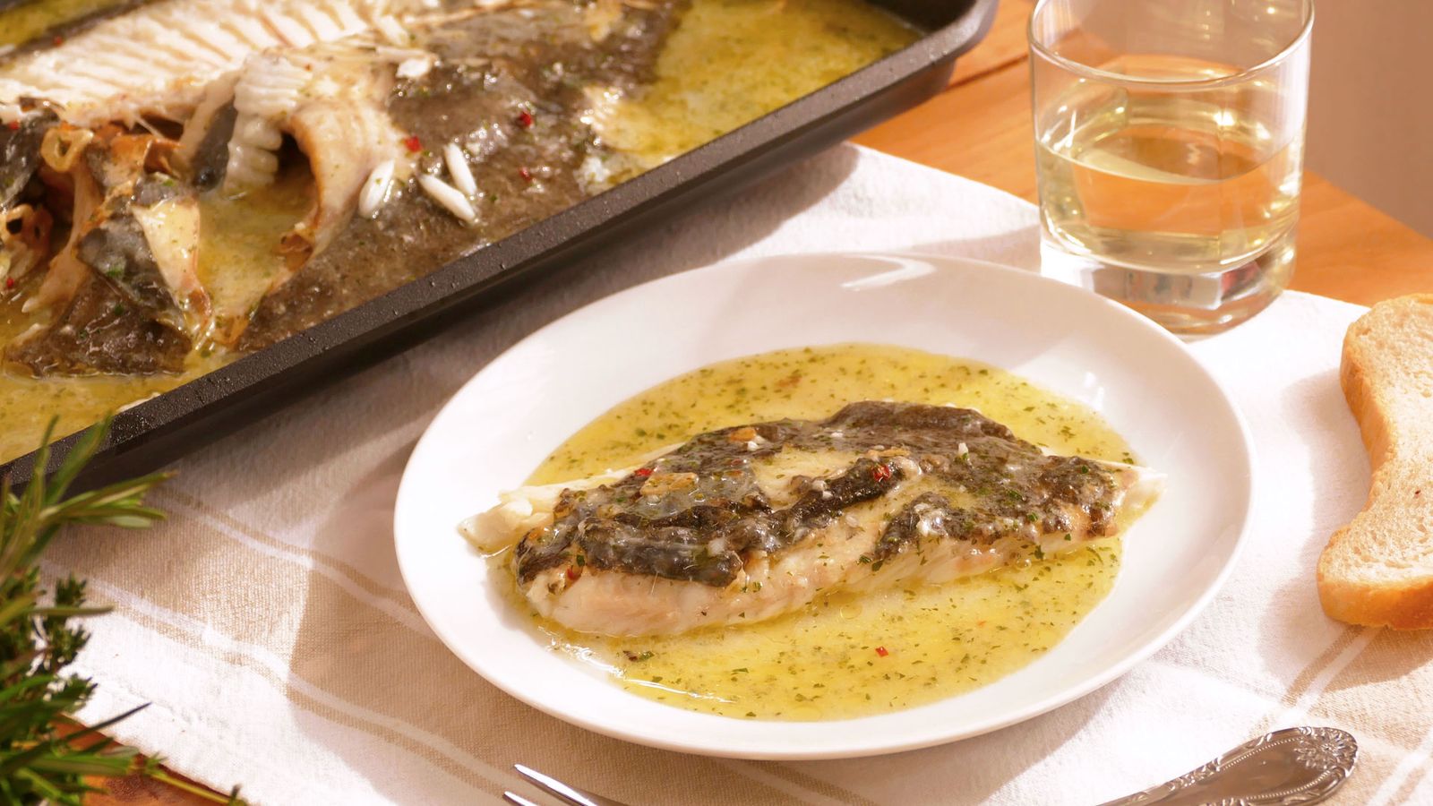 Rodaballo a la plancha con vinagreta  principal