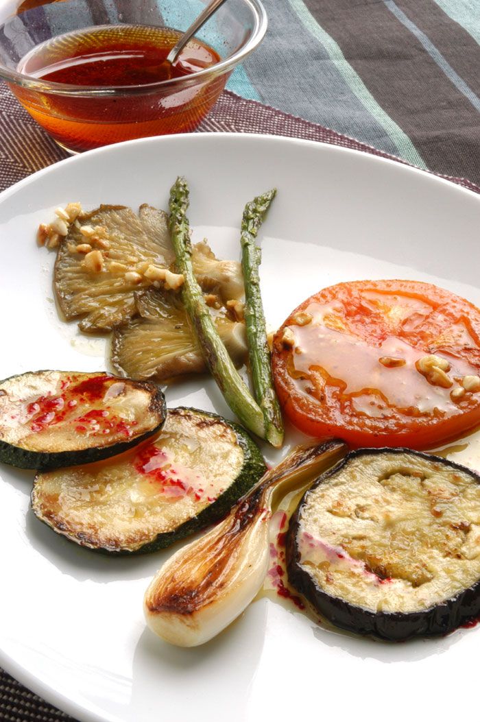 Parrillada de verduras con vinagreta