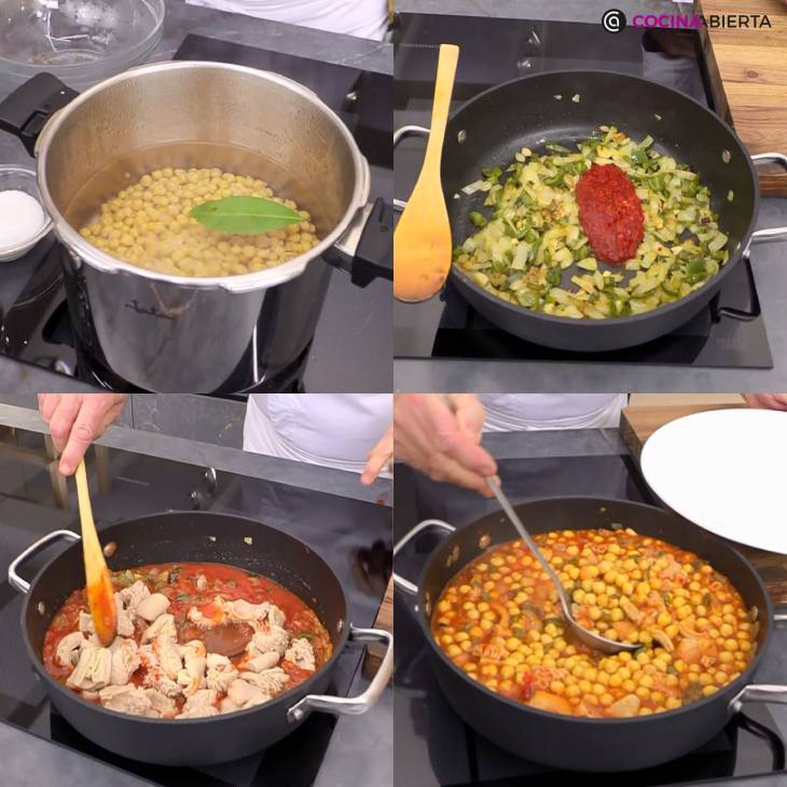 garbanzos con callos receta pasos