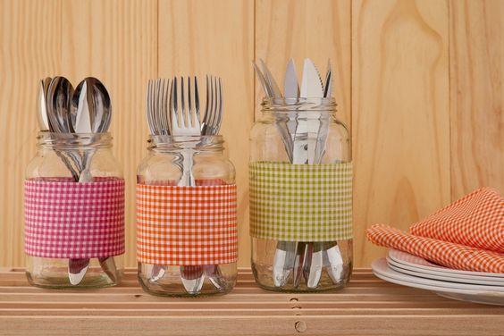 reutilizar frascos vidrio guardar cubiertos pinterest inspira hogar