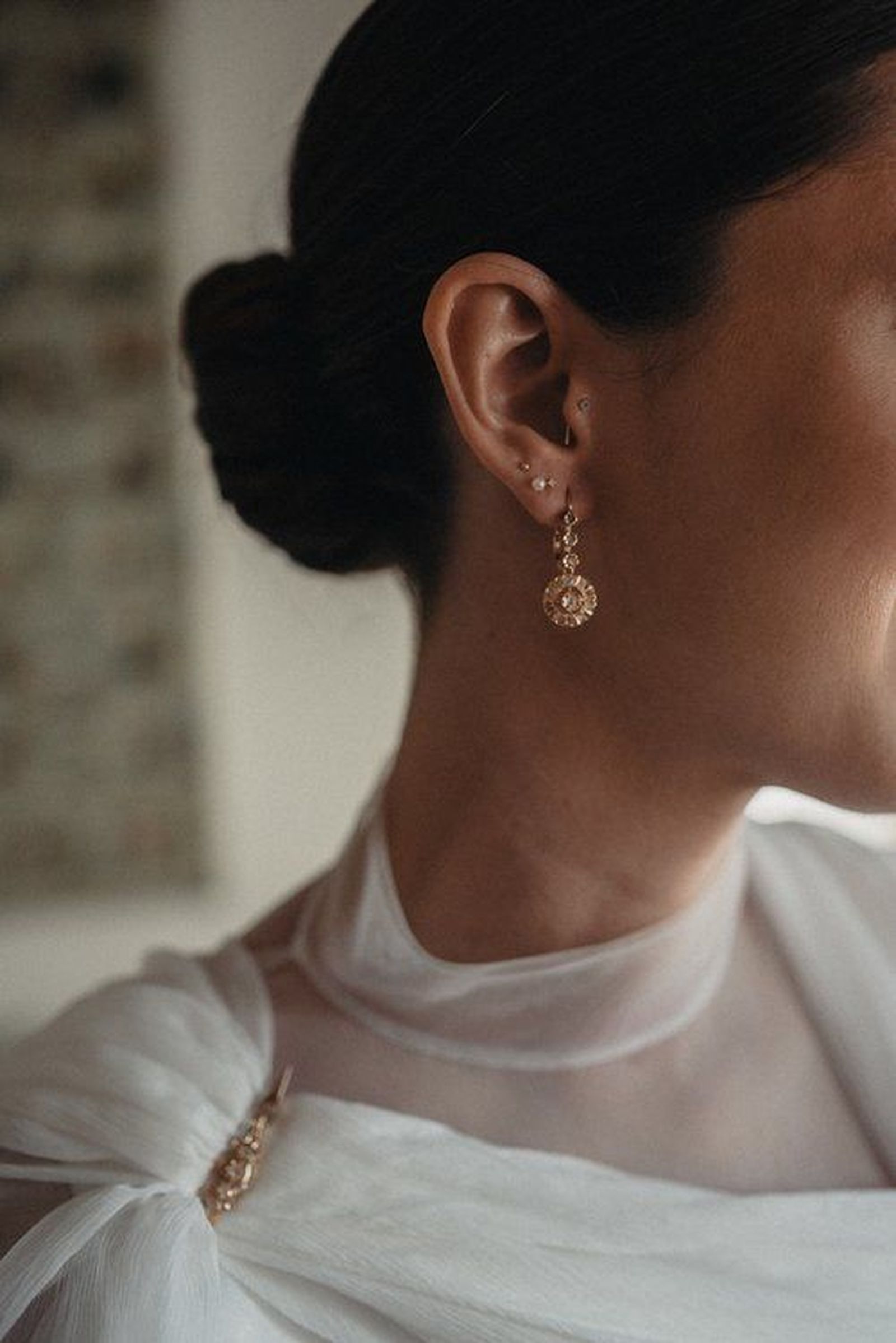 Pendientes vintage para novia