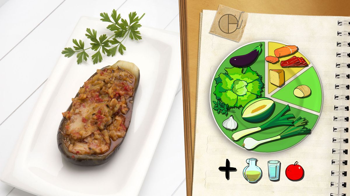 6022 1 Berenjenas rellenas de queso y sobrasada (1385) plato xl