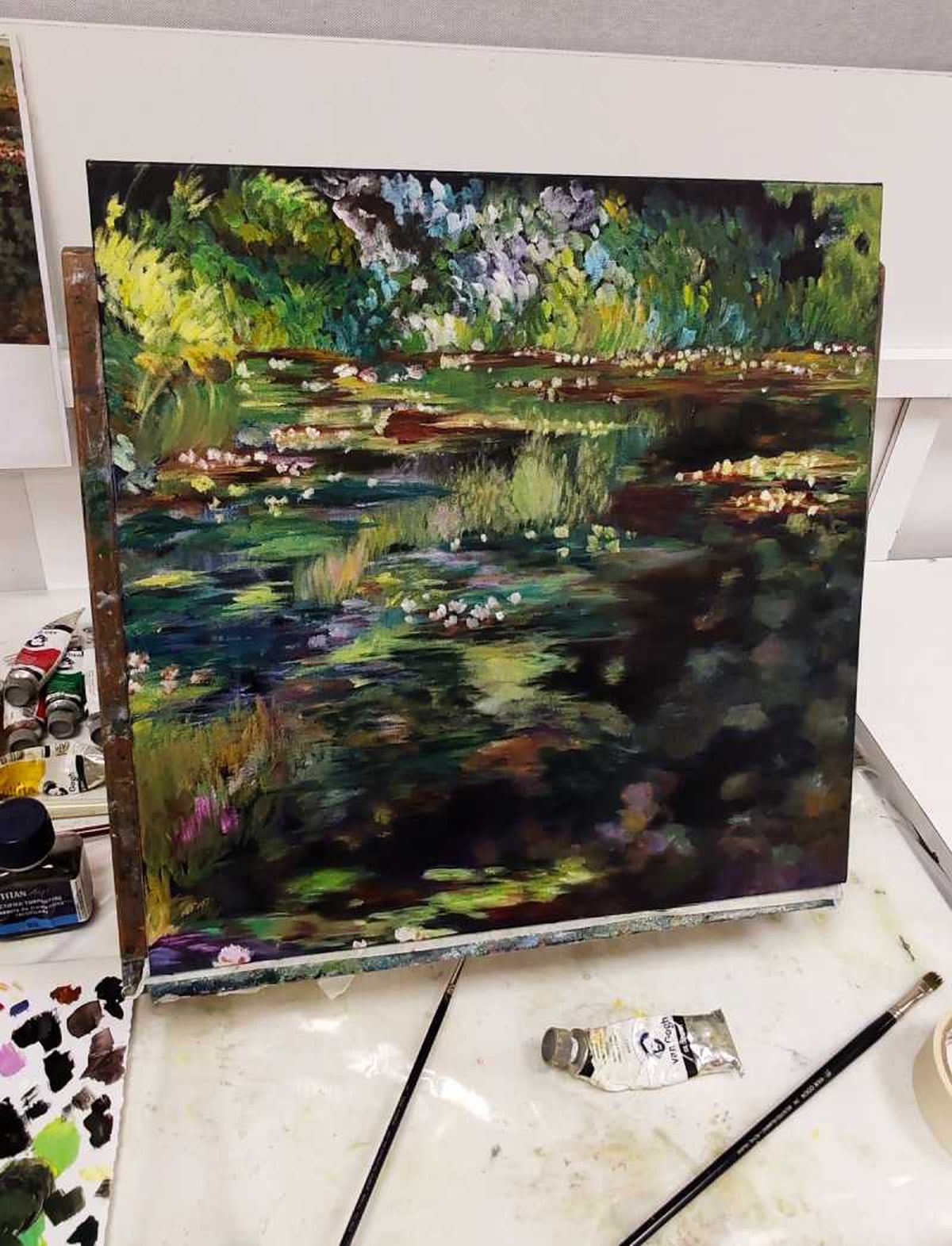 Interpretación de los nenúfares de Monet. / Obra: Verónica Otxandio