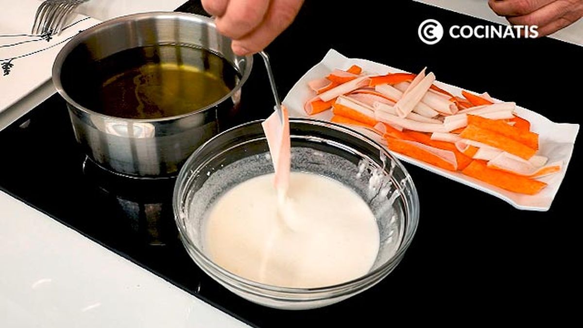 Receta de tempura de surimi con pico de gallo  paso 4