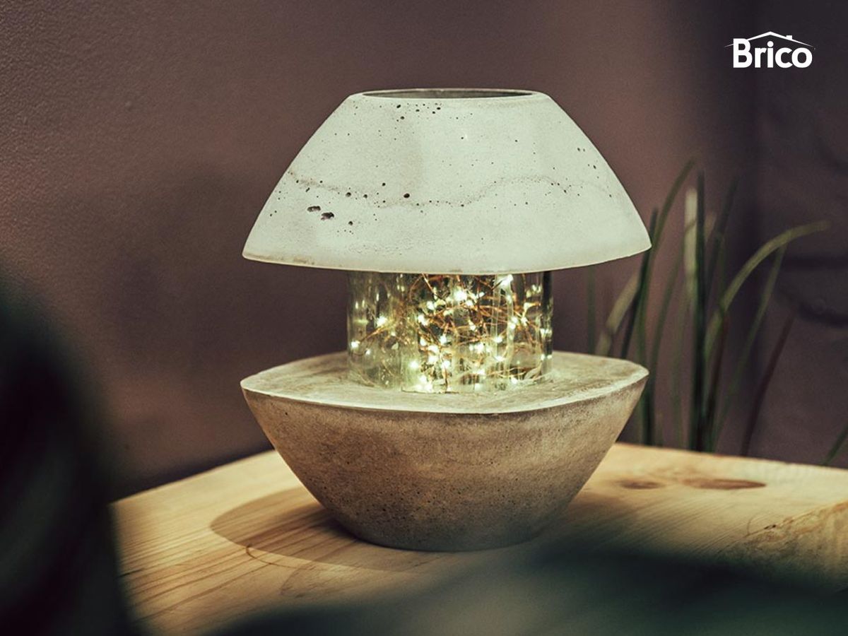 Farolillo realizado con hormigón