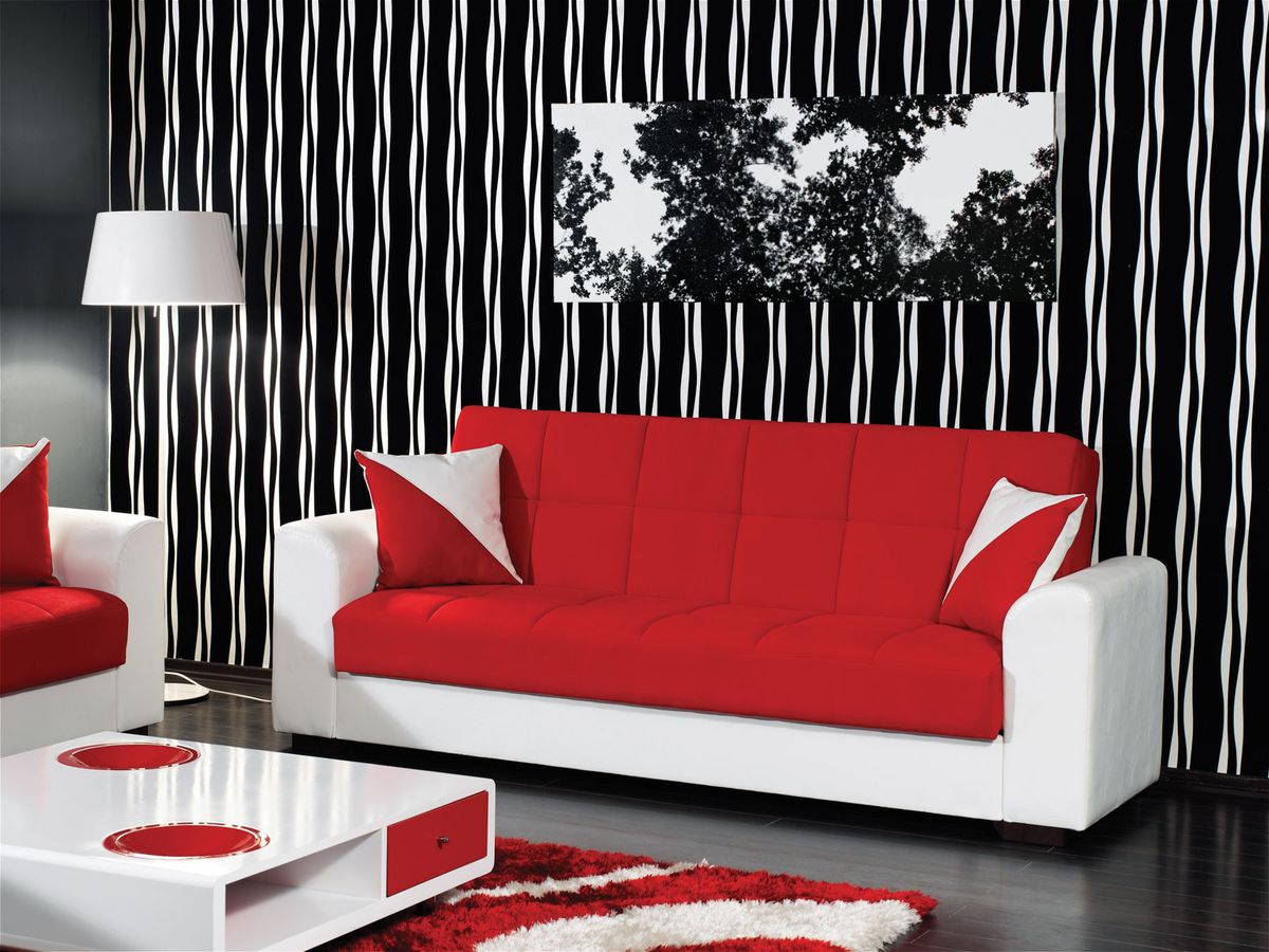 Combinar sofá de color rojo 6