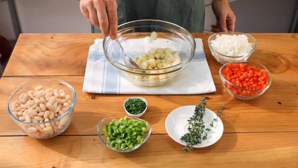 Empedrado de alubias y bacalao   Paso 4