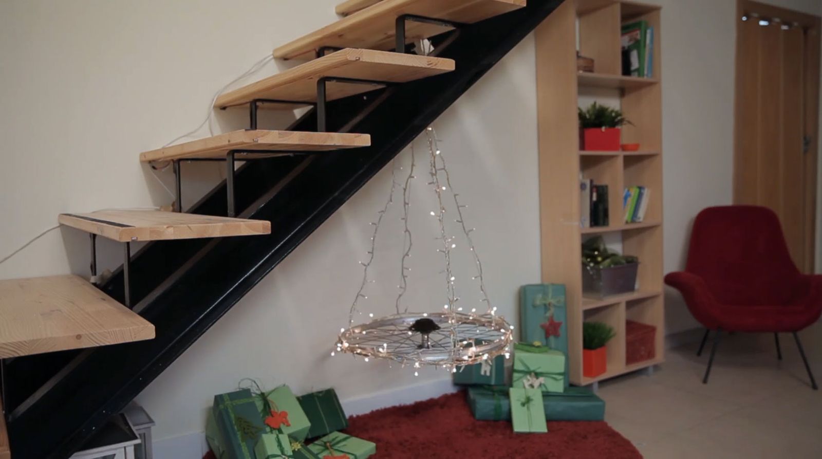 Árbol de Navidad con llanta de bicicleta