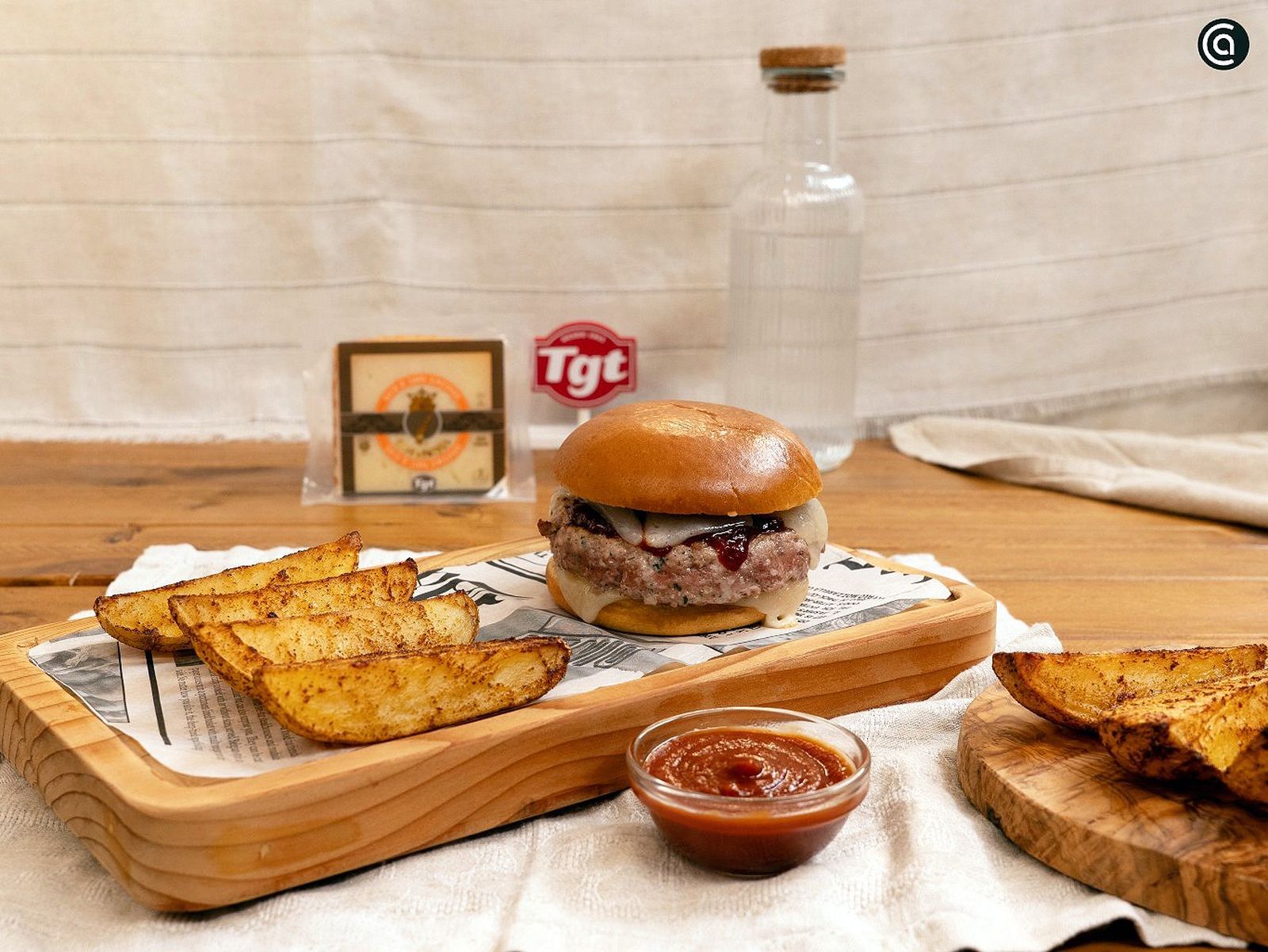 Hamburguesa con queso de cabra