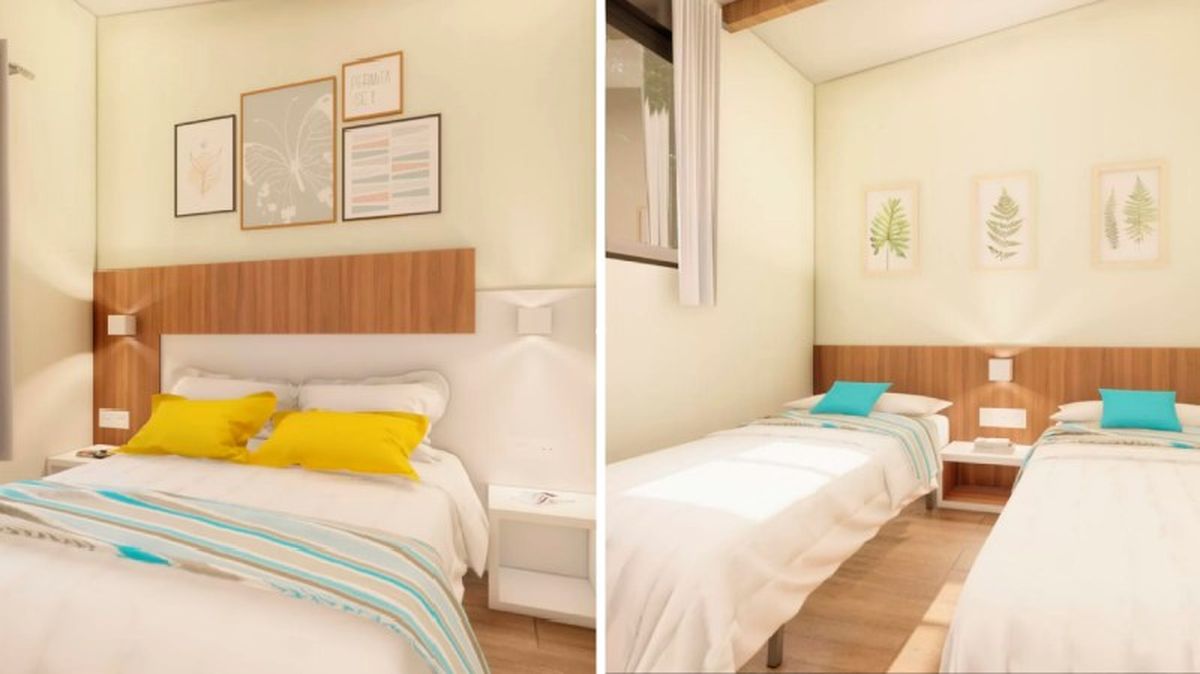 Dormitorio de la casa prefabricada modelo Denia de Alucasa