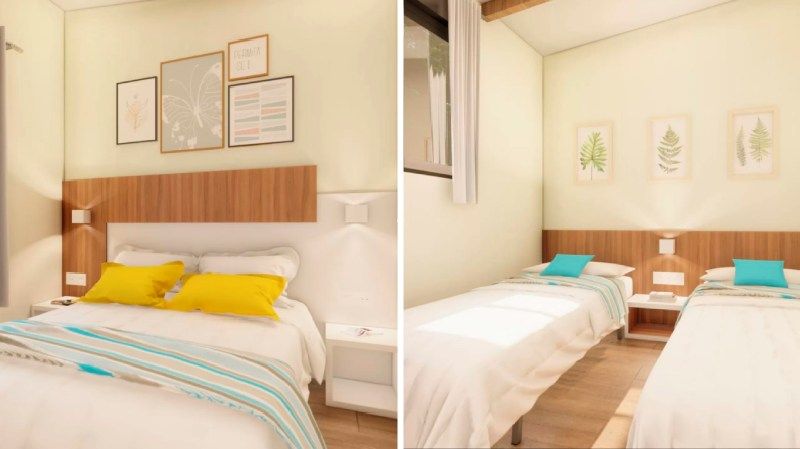 Dormitorio de la casa prefabricada modelo Denia de Alucasa