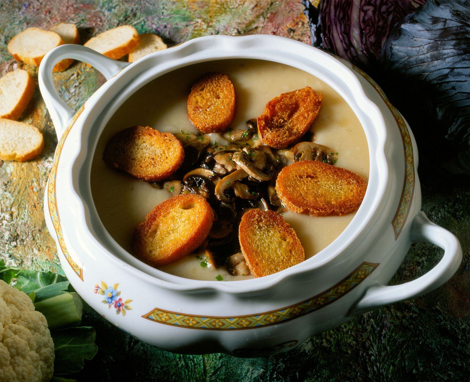 Crema de coliflor con champiñones