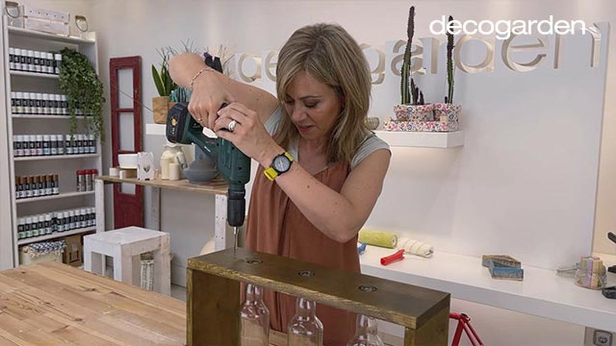 florero madera botellas recicladas paso 11