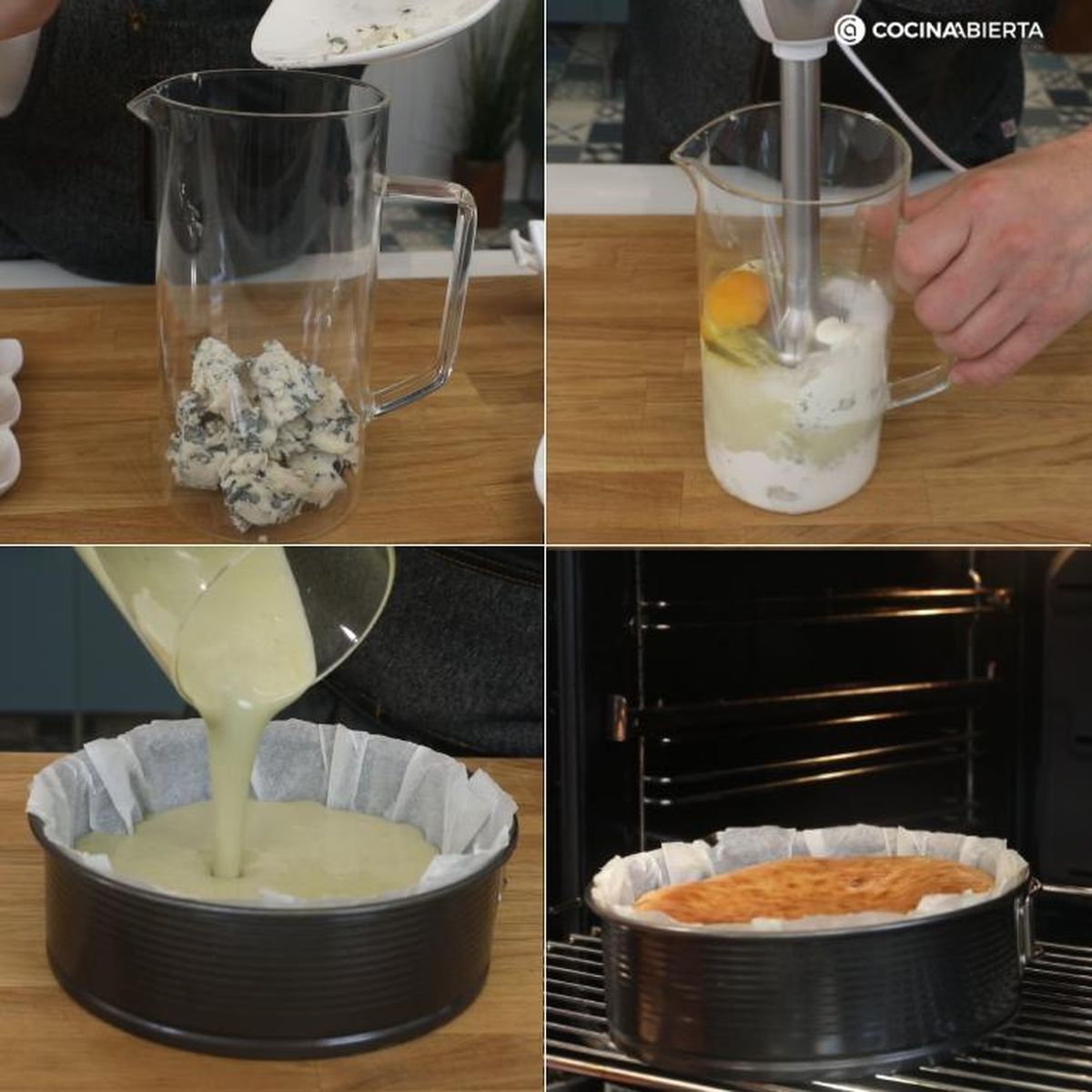 como hacer la tarta de queso azul paso a paso