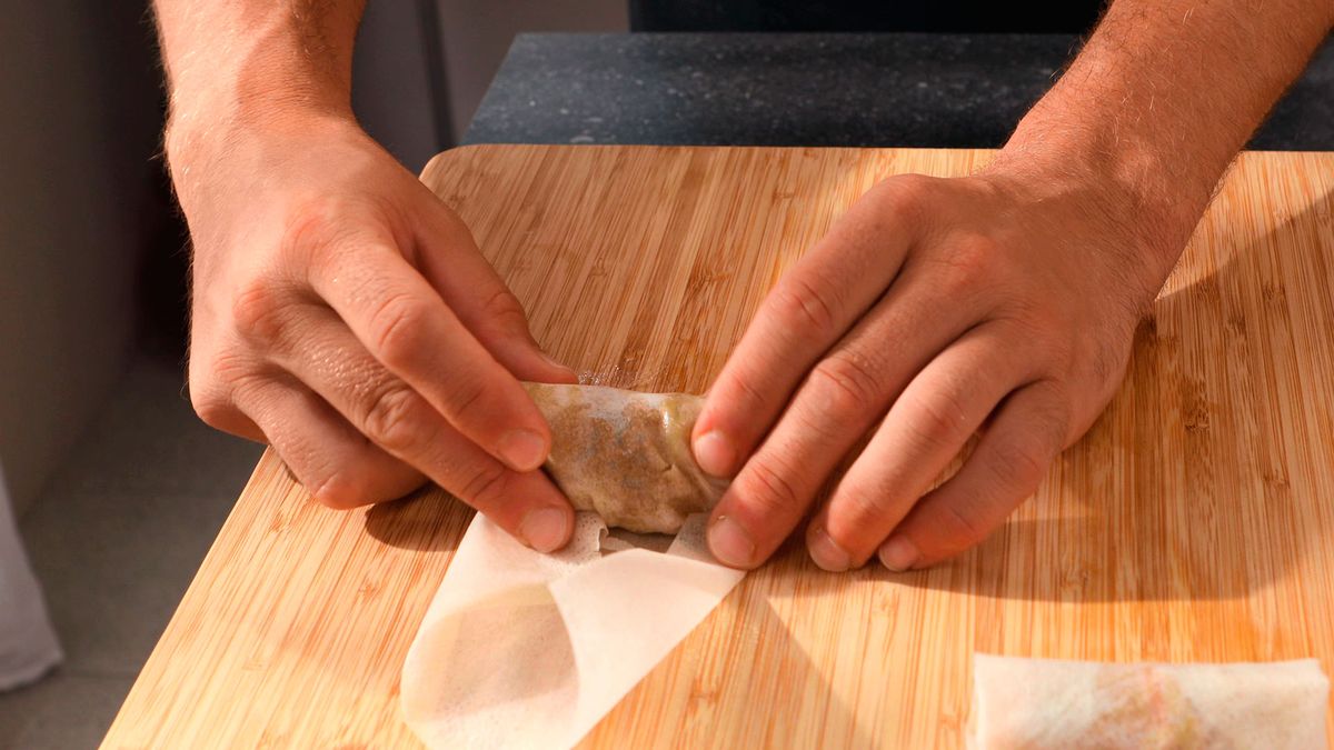 Rollitos de primavera al horno   Paso 4