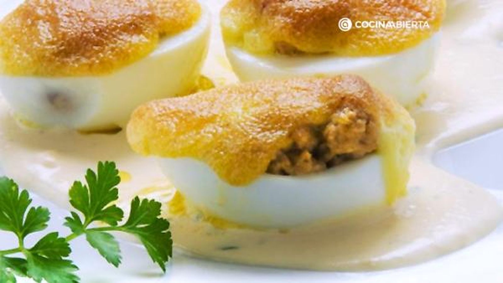 recetas de huevos rellenos champinones