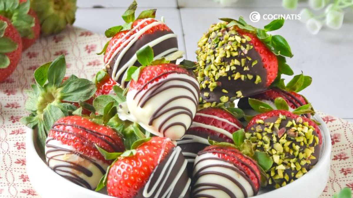 Fresas decoradas con chocolate
