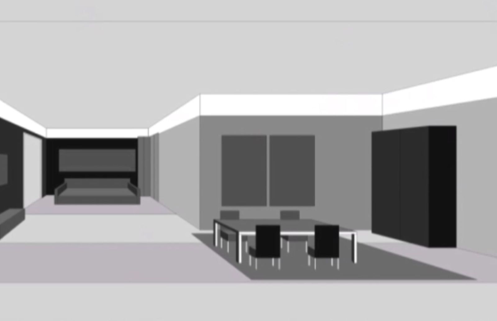 Decorar salón con forma de L   paso 1