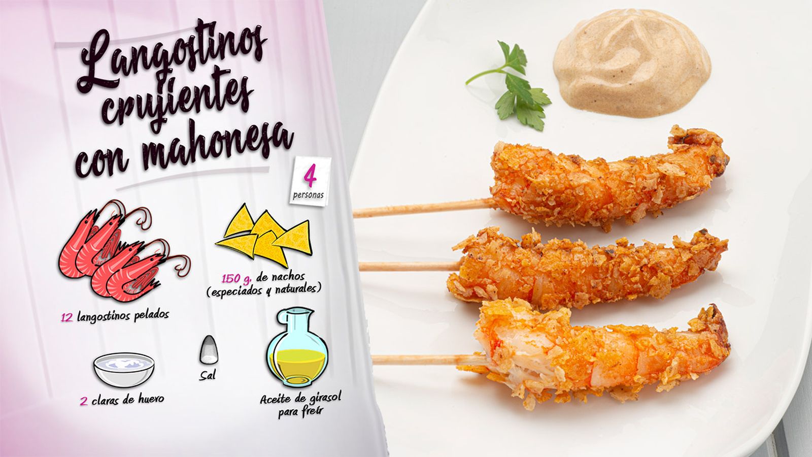 KARL66740320 langostinos crujientes con mahonesa receta joseba arguinano ingredientes