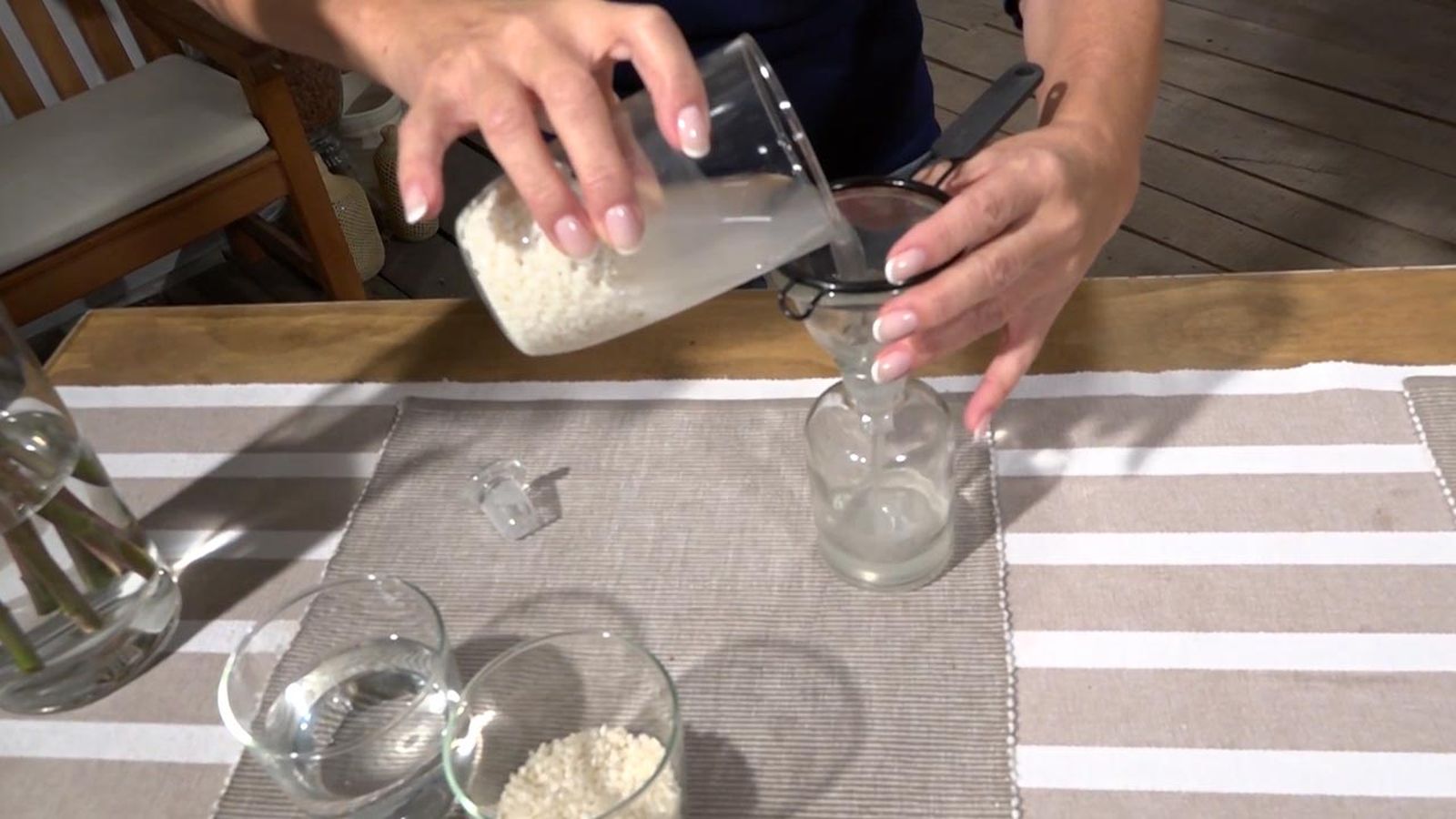 tonico agua de arroz colar