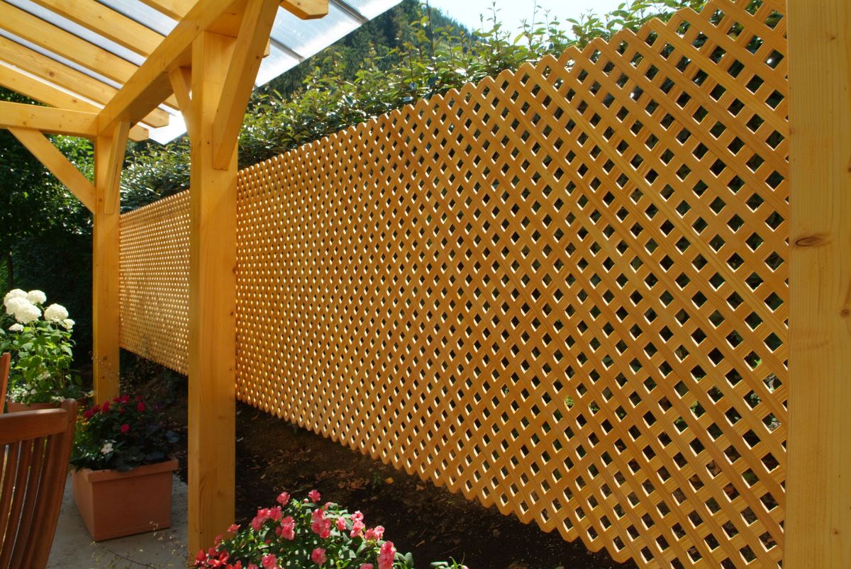 Proteger cubierta con celosías de madera