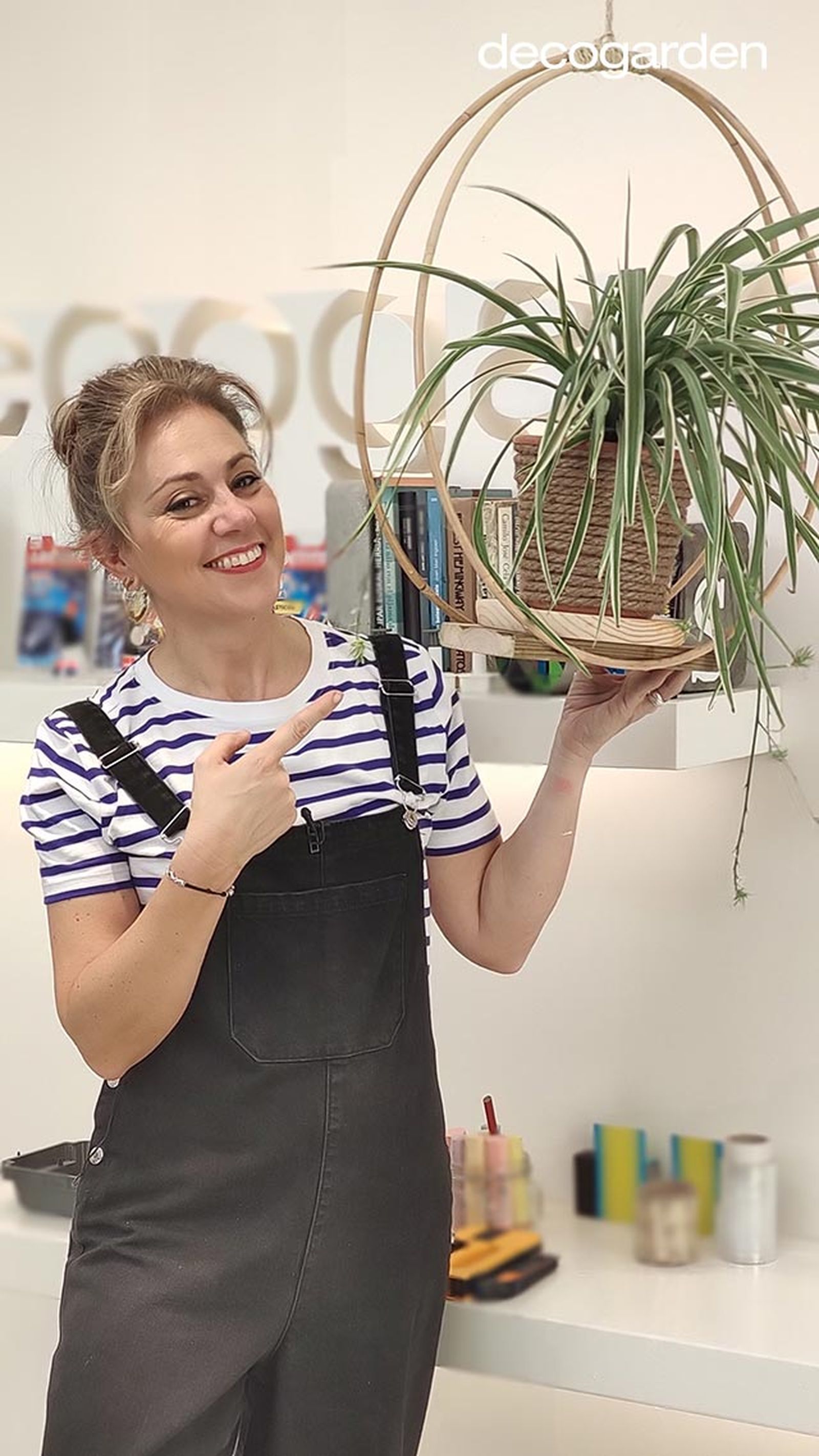 hacer soporte colgar plantas interior v