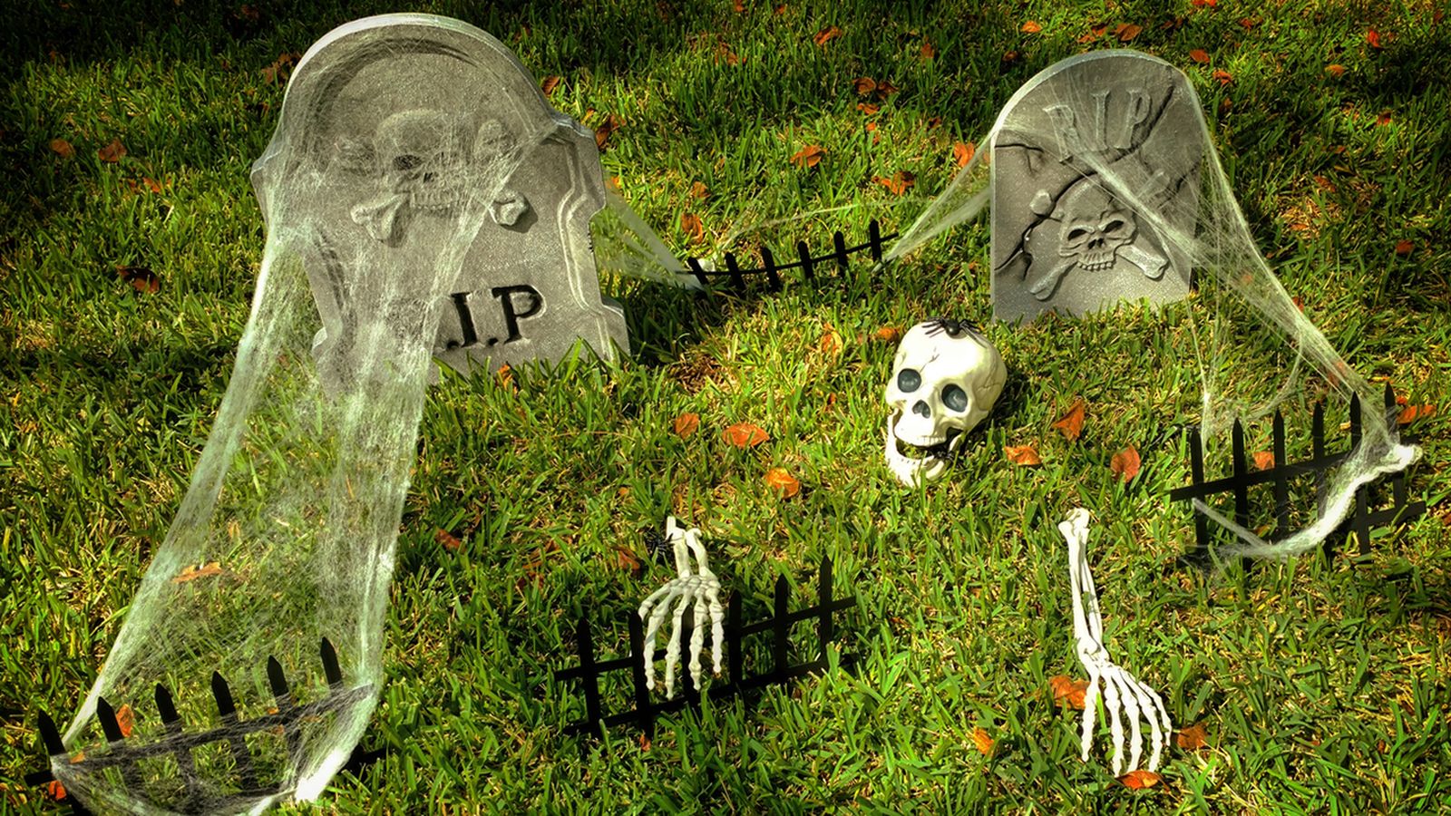 telearañas craneos halloween