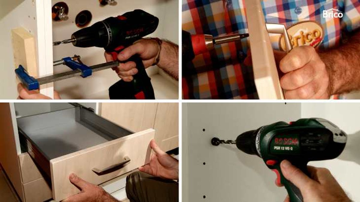 Unir los muebles entre sí y colocar tiradores