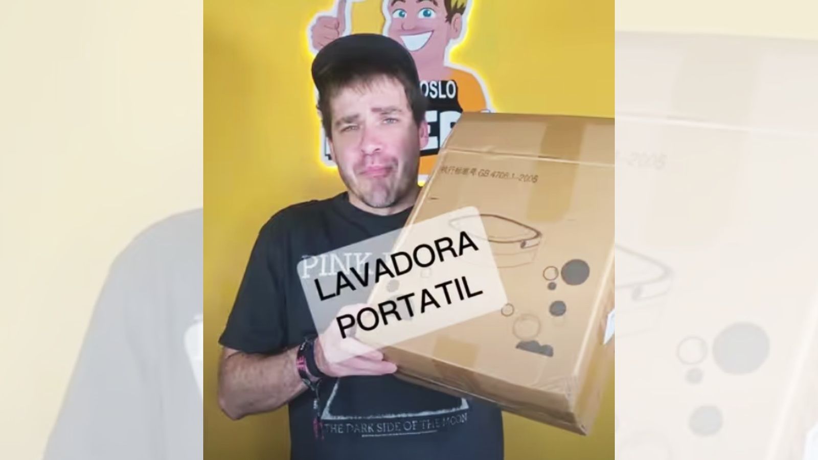 Jimmy Álvarez de 'Pongámoslo a Prueba' y la lavadora portátil / Imagen: TikTok