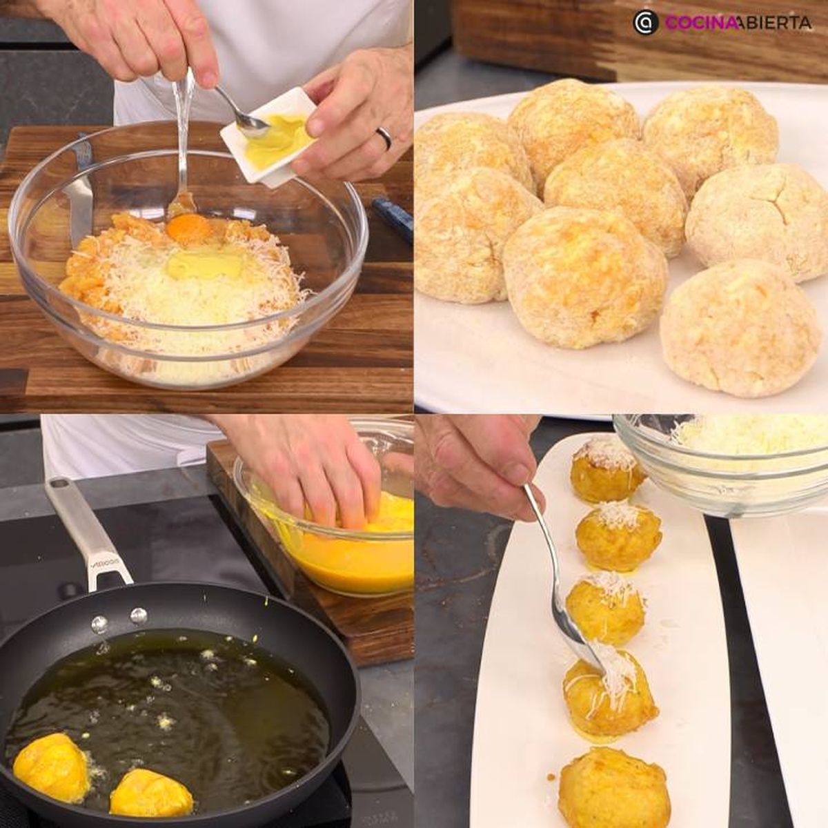 bolitas de pollo y queso receta pasos