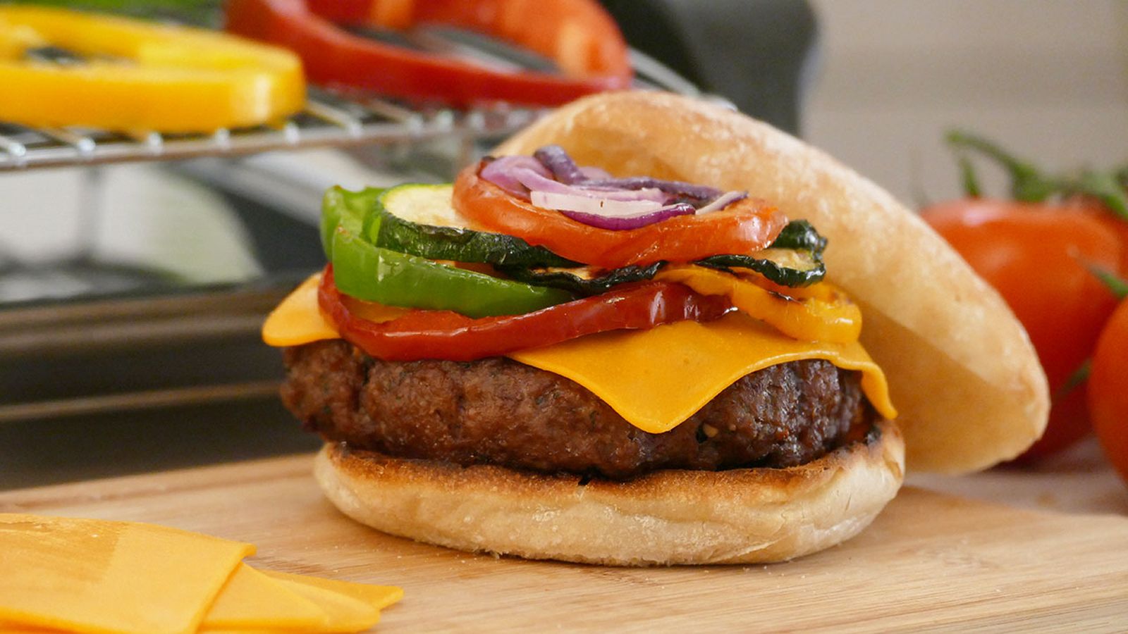 Hamburguesa con verduras a la barbacoa