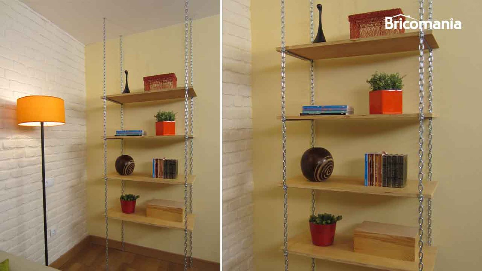Hacer una estantería colgante con cadenas