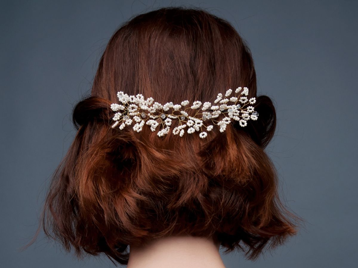 Accesorios de pelo para novias con pelo corto