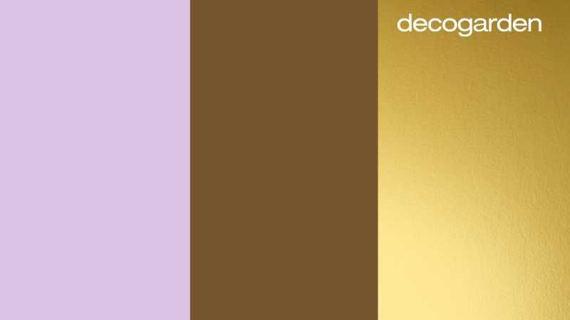 Lavanda, marrón chocolate y dorado, colores que combinan con el rosa frambuesa.