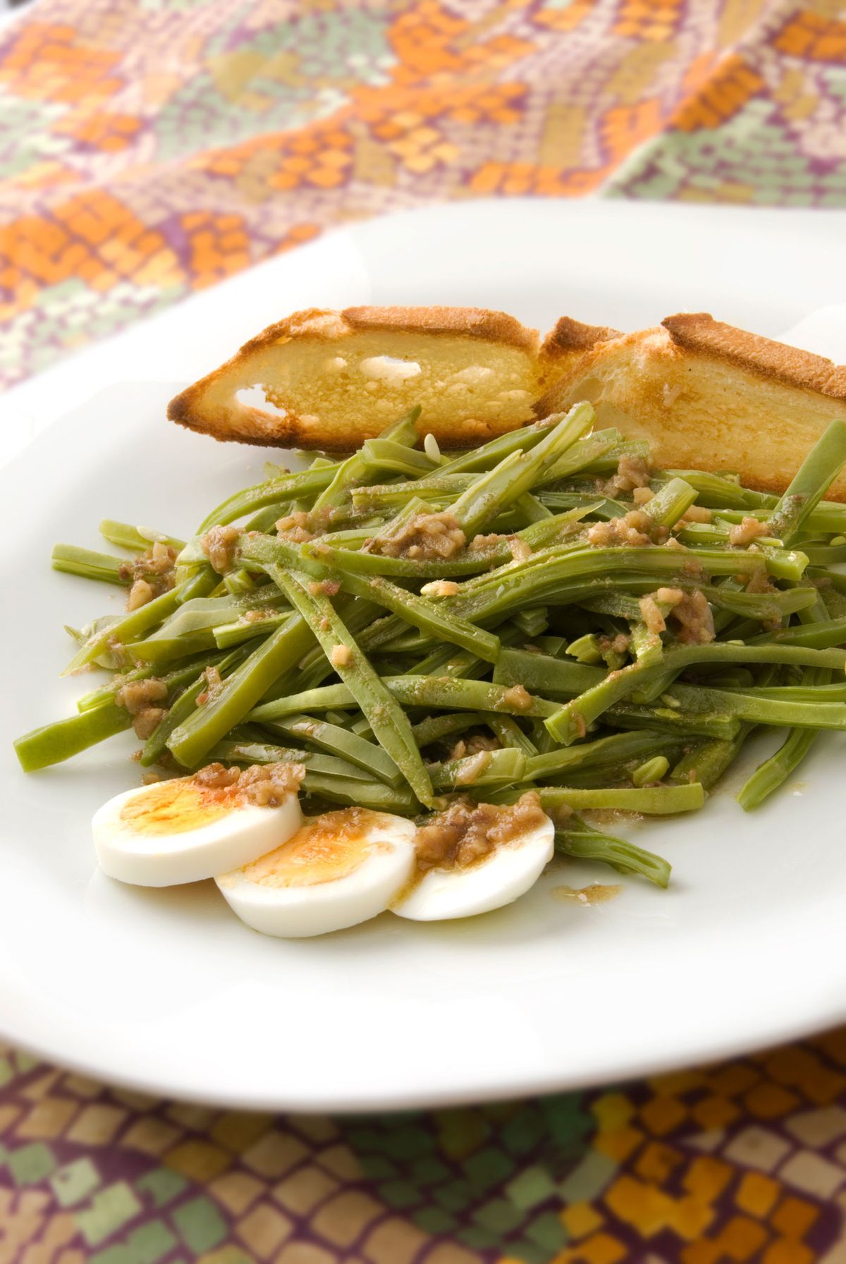 Judías verdes con bagna cauda