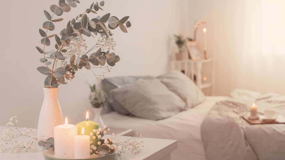 dormitorio gris detalles