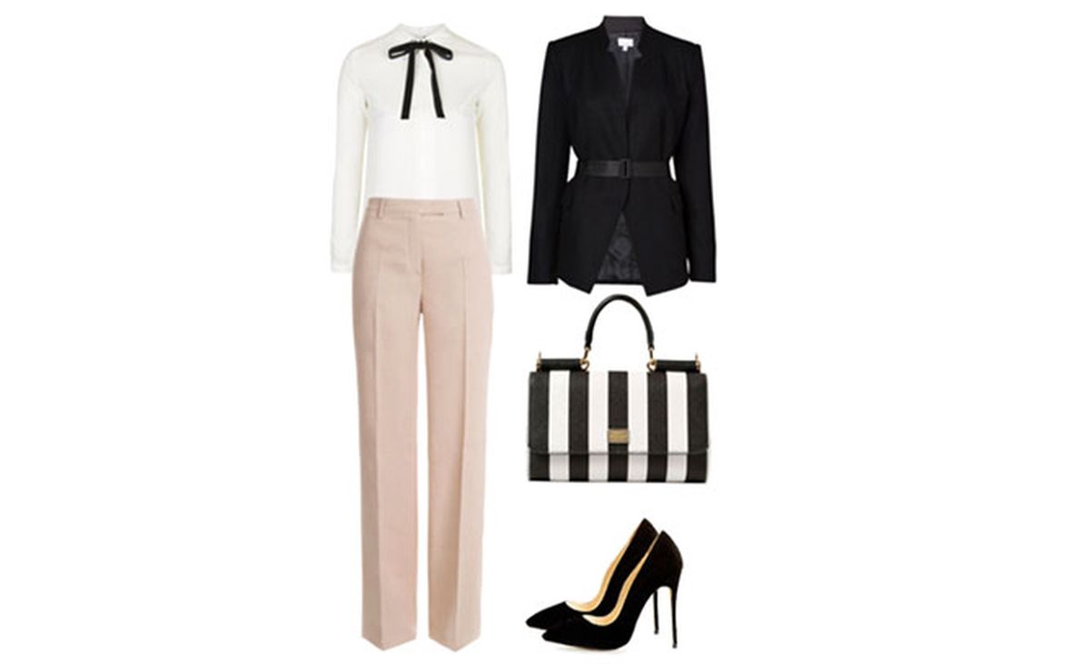 moda rayas look bolso