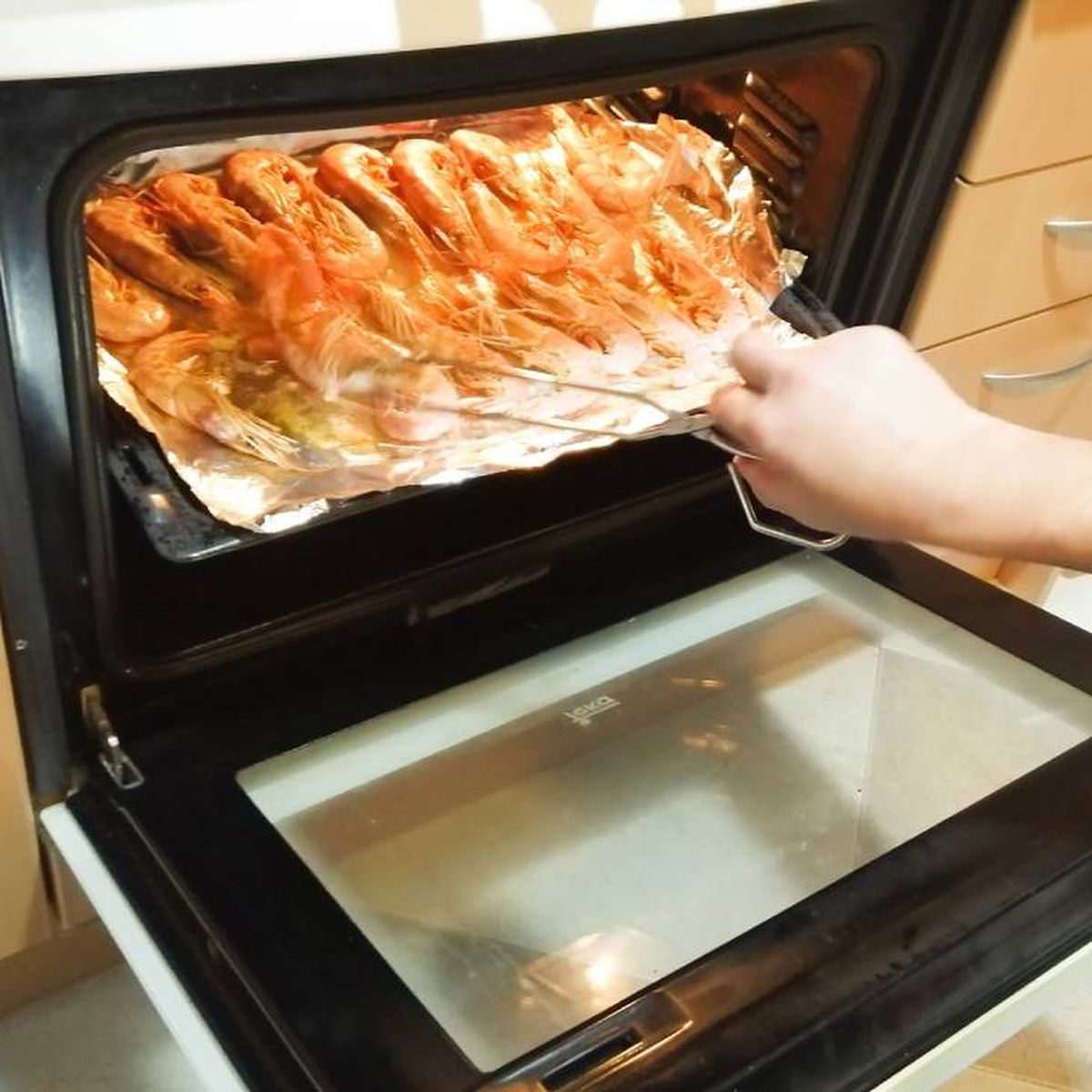 gambones al horno tiempo temperatura