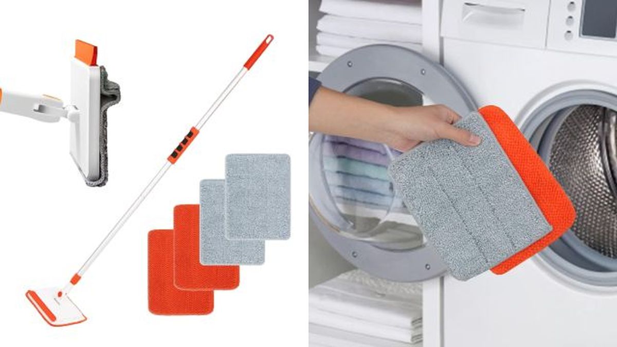 Mopa extensible con almohadillas reutilizables para limpiar paredes de Qaestfy