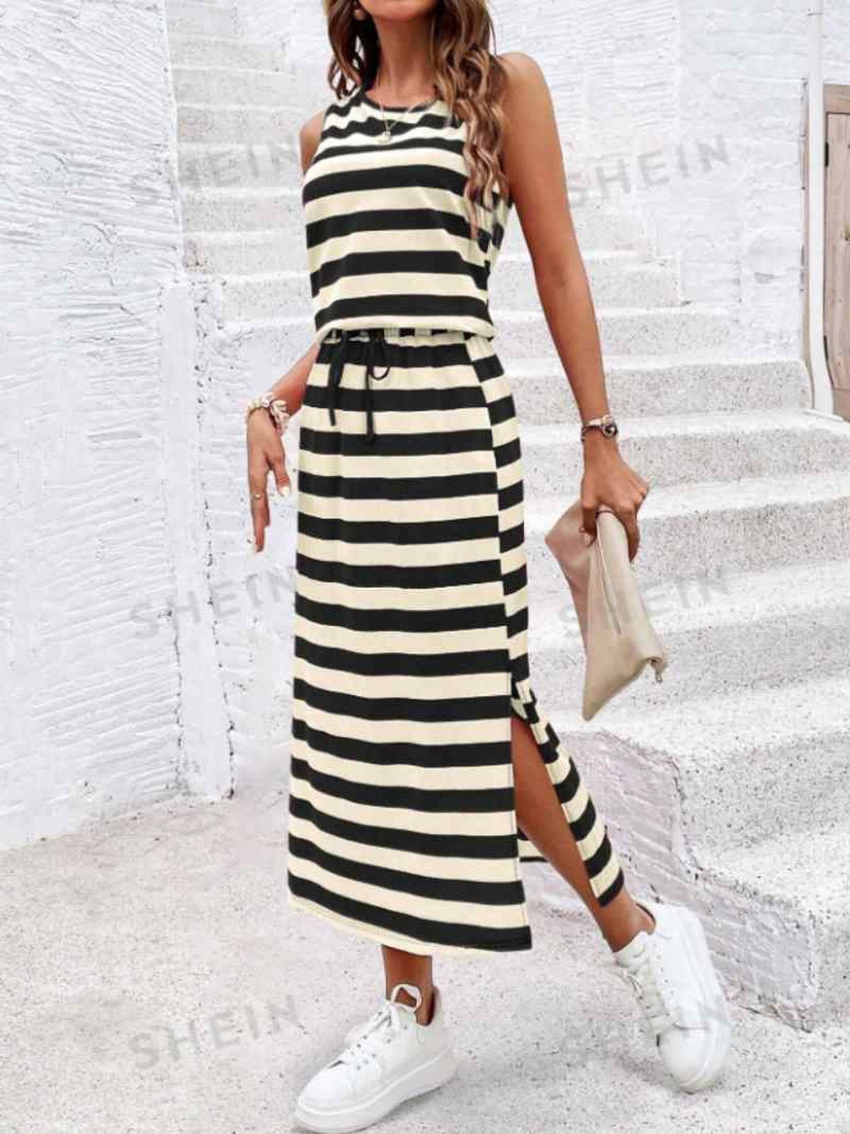 Top y falda en raya marinera