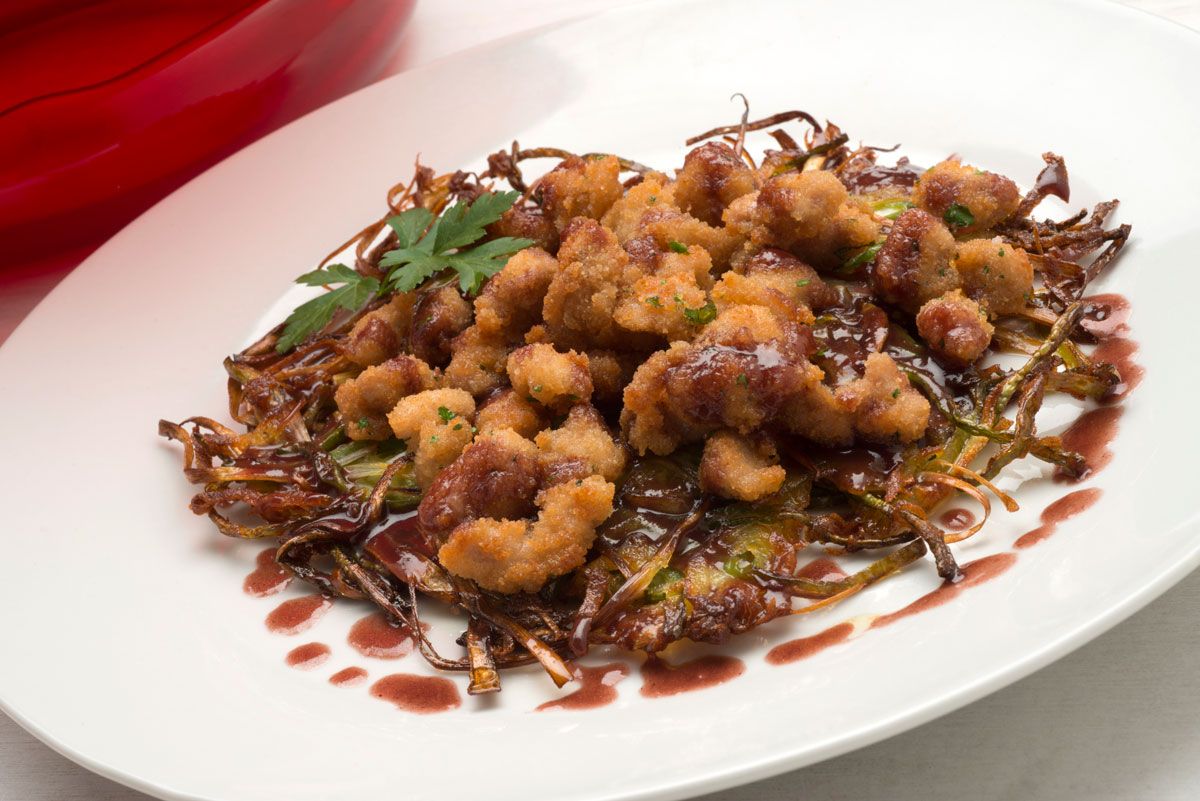 5316 Mollejas de cordero con crujiente de verduras (701) xl