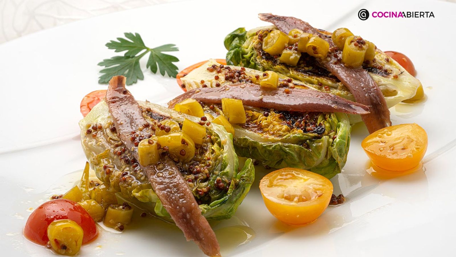 receta cogollos plancha anchoa tomate ka