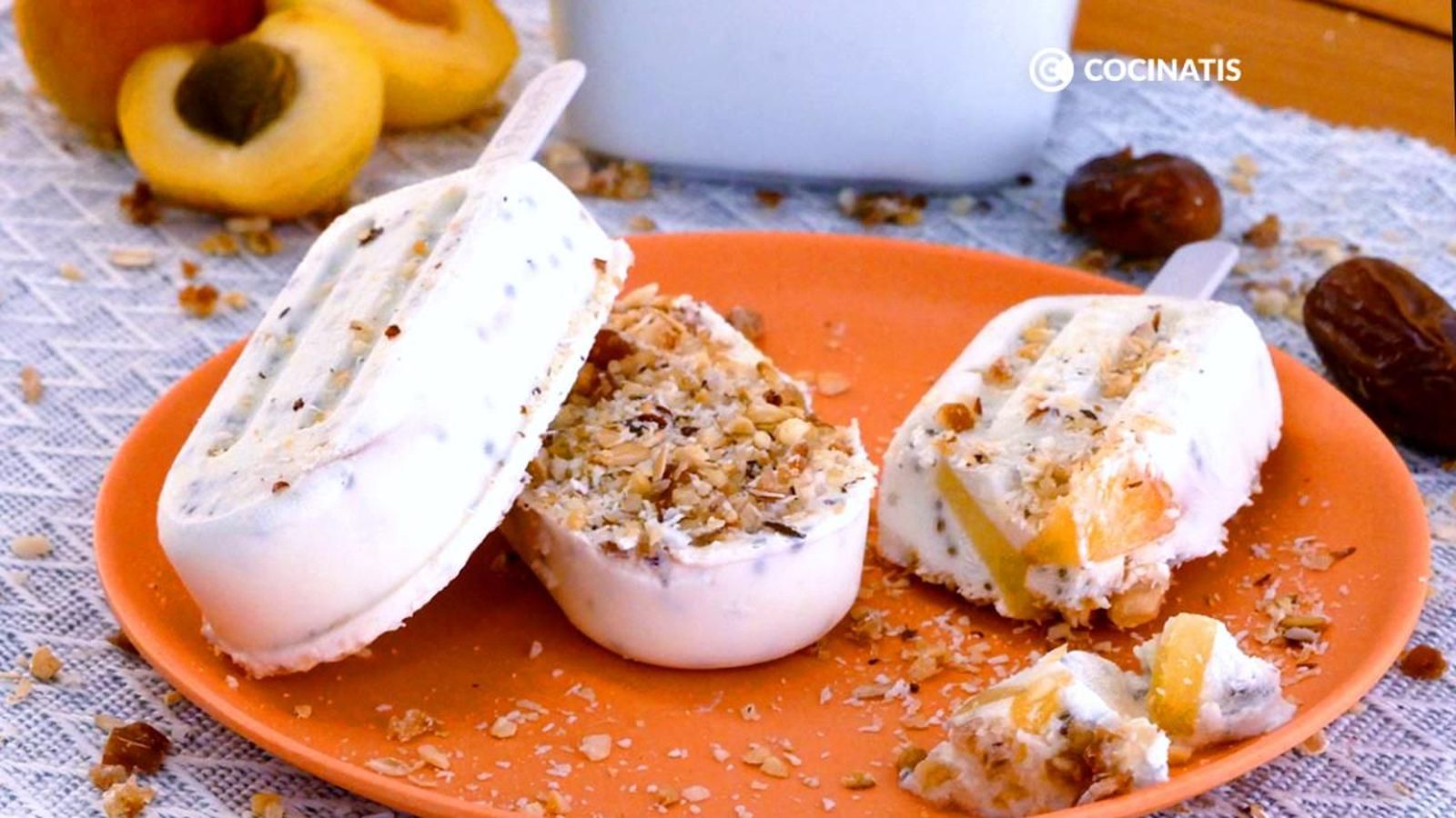 Receta de polos de chía, albaricoque y muesli