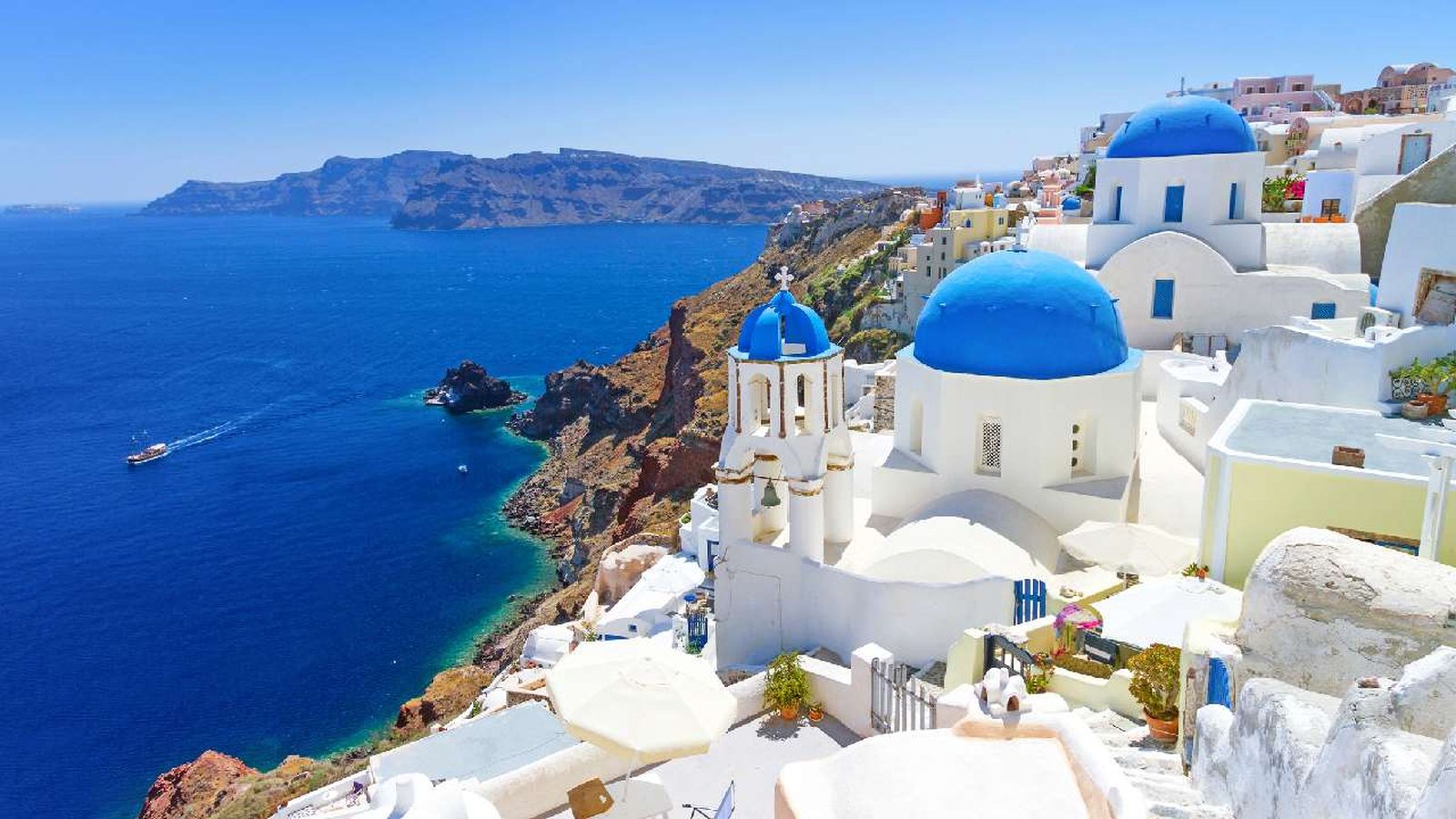Localidad de Oia en la isla de Santorini de Grecia
