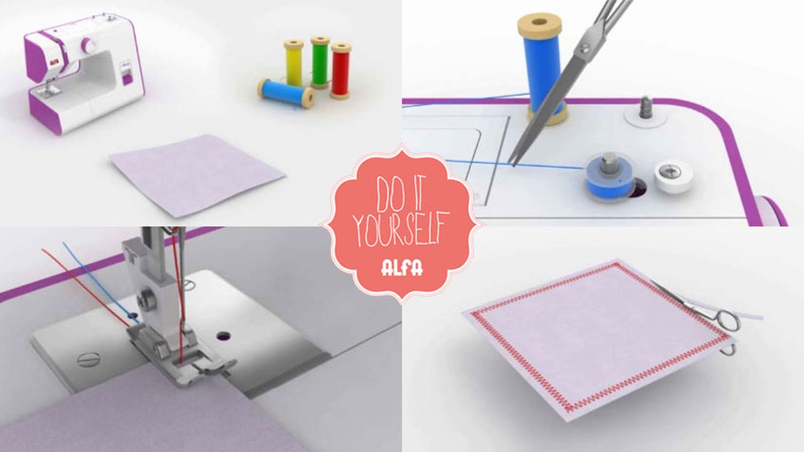 Coser servilletas con máquina de coser